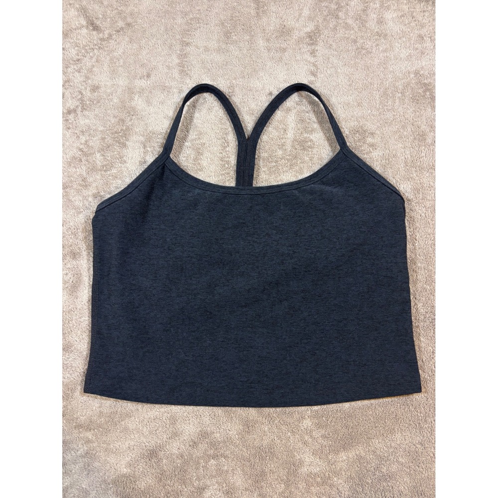 Beyond Yoga Spacedye Slim Racerback Cropped Tank Charcoal Gray Medium